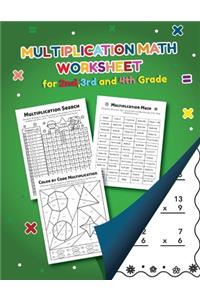 Multiplication Math Worksheet for 2nd, 3rd and 4th grade