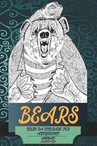Libro da colorare per adolescenti - Mandala - Animali - Bears