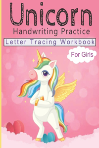 Unicorn handwriting practice Letter tracing workbok for girls