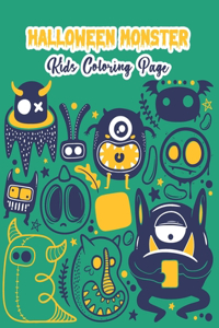 Halloween Monster Kids Coloring Page