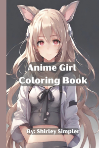 Anime Girly Coloring Book-teens-adults-medium level