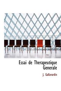 Essai de Therapeutique Gacnacrale