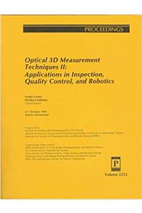 Optical 3D Measurement Techniques Ii Applications