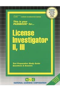 License Investigator II, III: Passbooks Study Guide