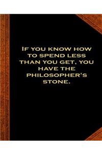 Ben Franklin Quote Spend Less Philosopher's Stone Vintage Style Comp Book
