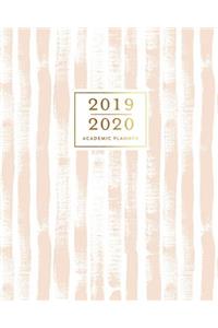 2019-2020 Academic Planner: Modern Abstract Blush Peach Stripes Weekly & Monthly Dated Calendar Organizer with To-Do's, Checklists, Notes and Goal Setting Pages