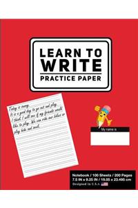 Learn To Write Practice Paper