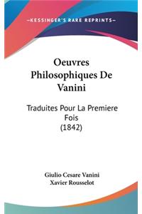 Oeuvres Philosophiques De Vanini