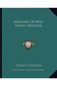 Memoirs of Miss Sidney Bidulph