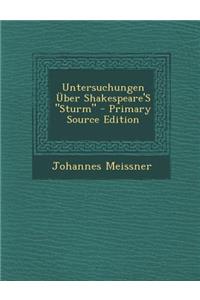 Untersuchungen Uber Shakespeare's Sturm