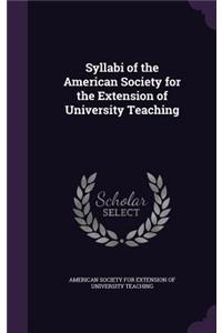 Syllabi of the American Society for the Extension of University Teaching