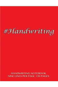 Handwriting Notebook - nine lines per page, 120 pages