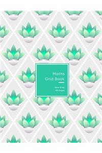 Maths Grid Book: 5mm size graph paper grid book for students or Mathematician - Squares notebook for simple to advanced fractions and calculations - Cute green blue 