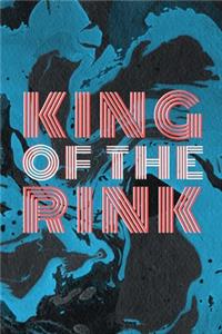 King Of The Rink: Blue Teal Marble Patterned Blank Lined Journal Gift Idea For Roller Skaters - 120 Pages (6" x 9")