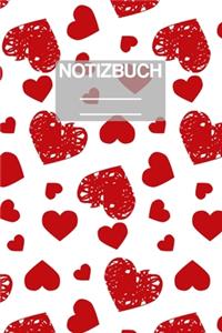 Notizbuch A5 Muster Herzen Herz Rot