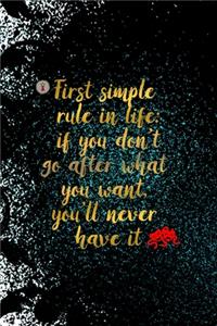 First Simple Rule In Life