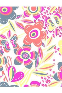 Floral Butterfly Composition Notebook
