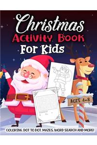 Christmas Activity Book for Kids Ages 4-8