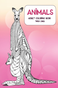Adult Coloring Book Thick Lines - Animals