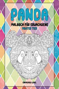 Malbuch für Erwachsene - Einfaches Level - Muster Tier - Panda
