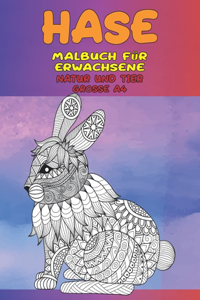 Malbuch für Erwachsene - Grosse A4 - Natur und Tier - Hase