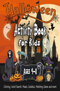 Halloween Activity Book for Kids Ages 4-8
