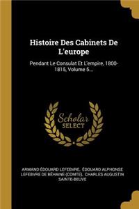 Histoire Des Cabinets de l'Europe