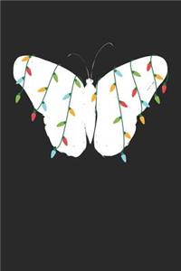 Christmas Notebook 'Butterfly with Christmas Lights' - Christmas Gift for Animal Lover - Christmas Lights Butterfly Journal