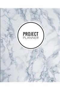 Project Planner: Marble Stone Navy Blue -Productivity Management Goal Journal Notebook Organizer For Work, Home & School [Classic]