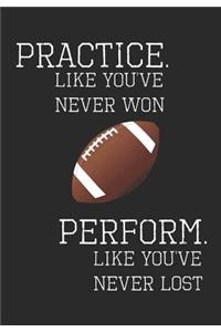 Practice Like You've Never Won Perform Like You've Never Lost