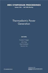 Thermoelectric Power Generation: Volume 1044
