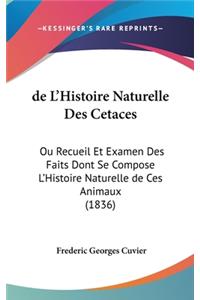 de L'Histoire Naturelle Des Cetaces