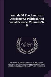 Annals of the American Academy of Political and Social Science, Volumes 97-98