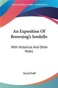 Exposition Of Browning's Sordello
