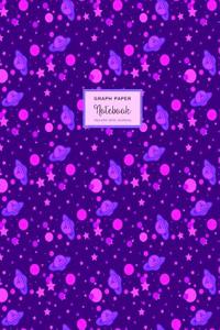 Square Grid Journal, Graph Paper Notebook - Celestial Purple Pink: Soft Cover, Large 8.5 X 11
