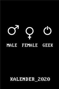 Kalender 2020 Male Female Geek