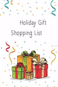 Holiday gift shopping list