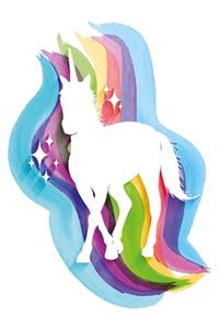 walking rainbow unicorn white