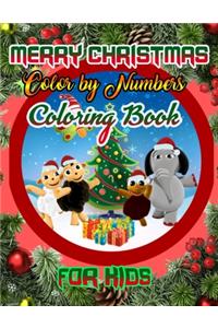 Merry Christmas Color by Numbers Coloring Book for Kids