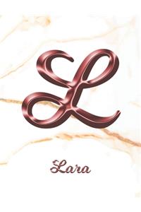 Lara: 1 Year Weekly Planner with Note Pages (12 Months) - White Marble Rose Gold Pink Effect Letter L - 2020 - 2021 - Week Planning - Monthly Appointment 