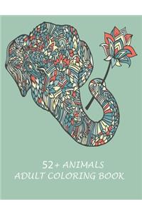 52+ Animals Adult coloring book