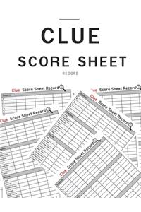 Clue Score Sheet Record