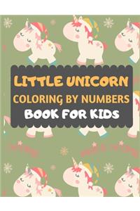 Little Unicorn Coloring By Numbers Book For Kids