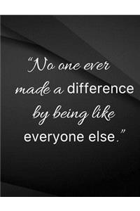 No one ever made a difference by being like everyone else