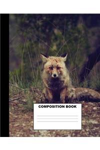 Fox Composition Book: Fox Composition Notebook. 132 Pages Wide Ruled 7.5x9.25
