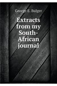 Extracts from my South-African journal