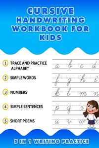 Cursive Handwriting Workbook for Kids 5 in 1 Writing Practice