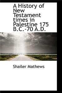 A History of New Testament Times in Palestine 175 B.C.-70 A.D.