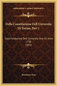 Della Constituzione Dell Universita Di Torino, Part 1