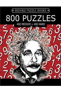Sudoku Puzzle Book, 800 Puzzles, 400 MEDIUM and 400 HARD